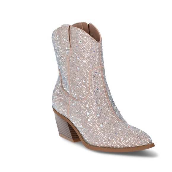 Madden NYC Shoes - Madden NYC Womens Bling Short Cowboy Boots 9.5 | Rhinestone Sparkle NWT